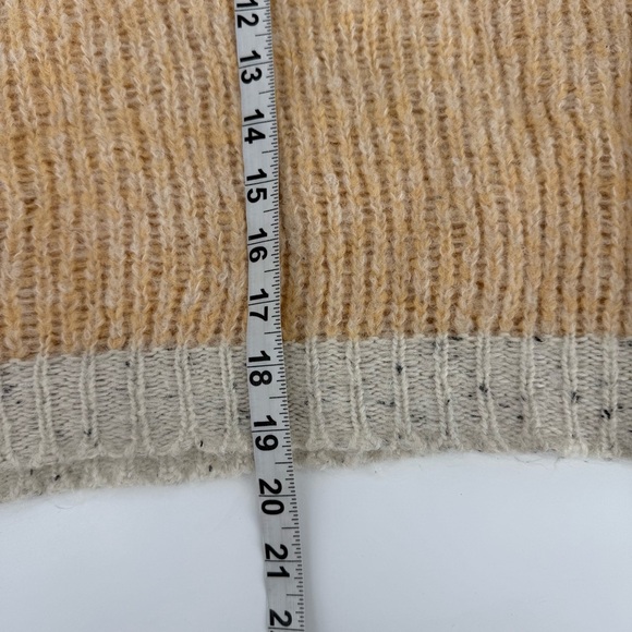 Free People Alpaca Blend Colorblock Sweater Women’s Medium Tan Orange Cream - Picture 10 of 11